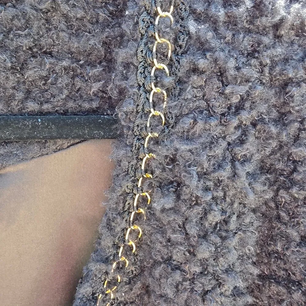 Michael Simon Boucle Jacket With Gold Chain